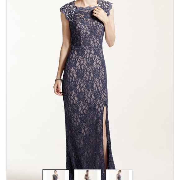 David's Bridal lace dress w/ keyhole back - Picture 1 of 6